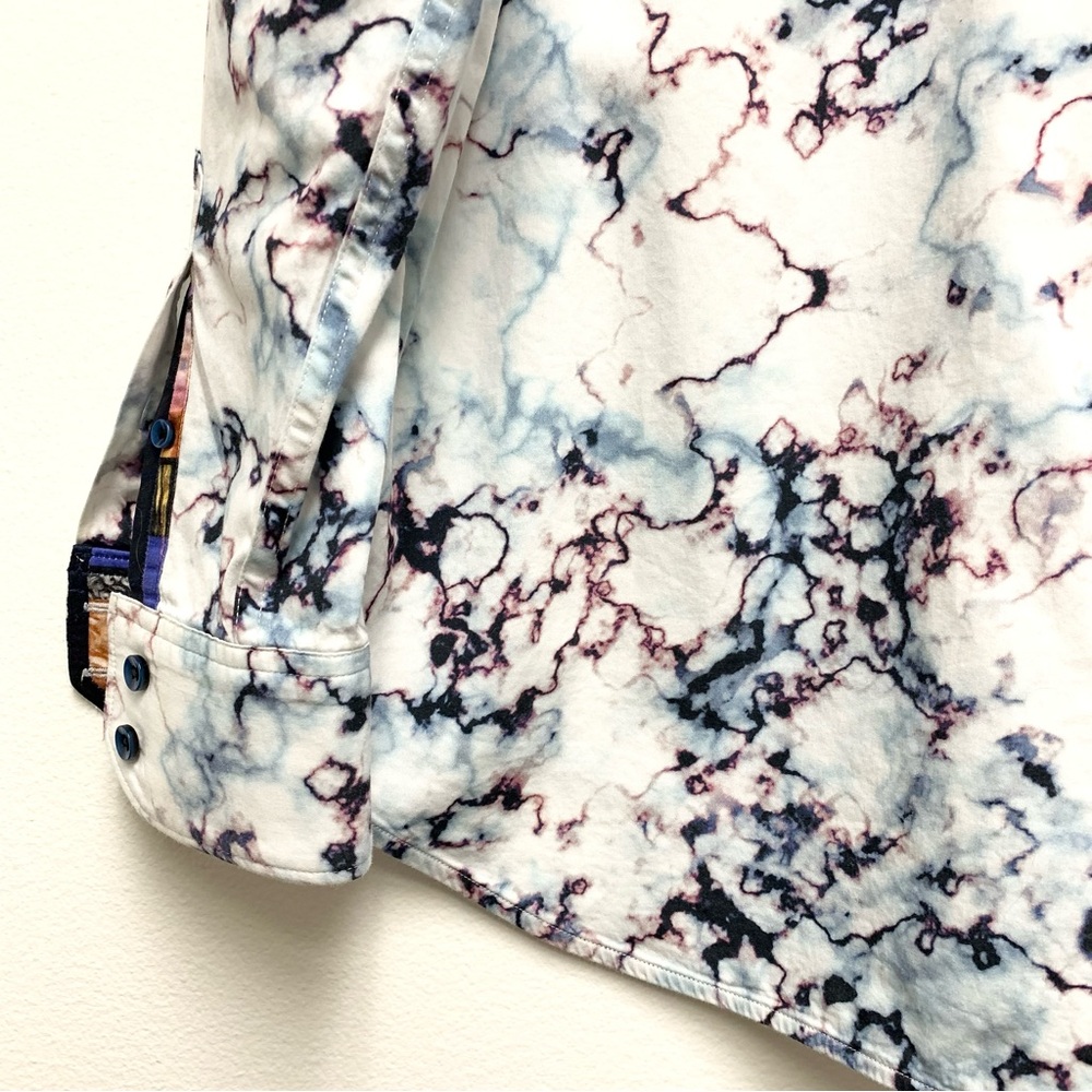 Robert Graham Marble Artwork Print Long Sleeve Button Shirt Classic Fit Size M - Picture 14 of 16